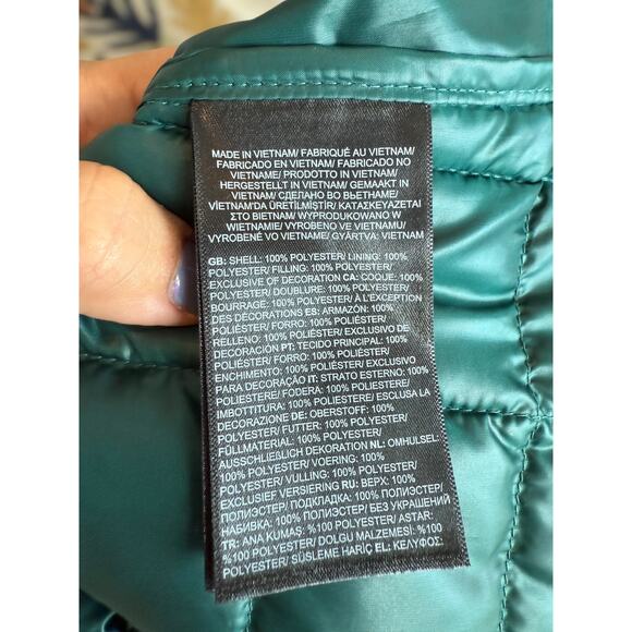 NWT The North Face Plaid Printed ThermoBall Eco Vest Blue Green Womens Sze Small - Picture 13 of 13